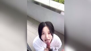 與極品美人在樓道野戰 比耶吃雞 清純又騷 口爆吞精