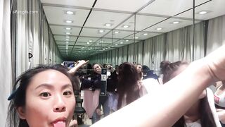 【極品洩密】身材超正混血女神和閨蜜試衣間換衣流出