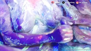 台灣蘇暢-全身塗滿螢光顏料，在黑光燈下做愛，視覺超衝擊！